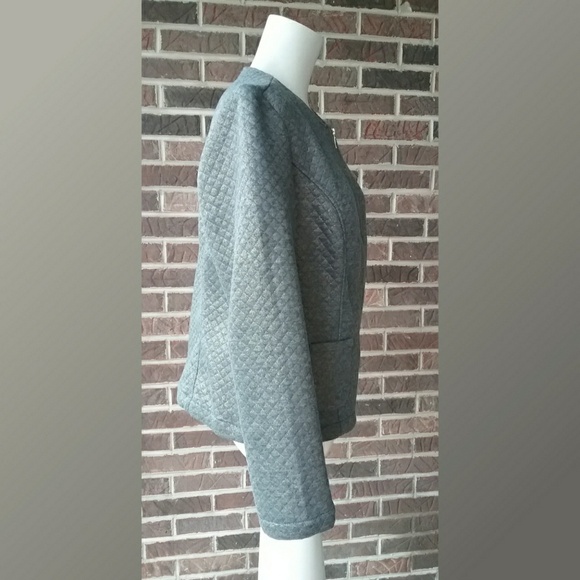 Chico's Gray Quilted Gold Shimmer Jacket - Picture 2 of 7